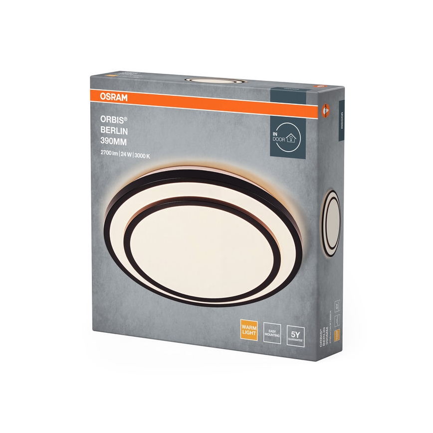Osram - stropna LED svetilka ORBIS BERLIN LED/24W/230V, premer 39 cm, črna