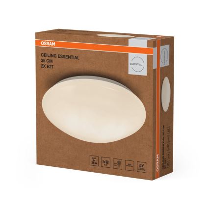 Osram - stropna svetilka CEILING ESSENTIAL 2xE27/25W/230V Ø 35 cm bela