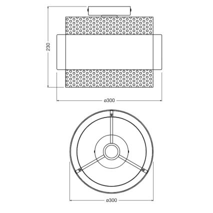 Osram - Stropna svetilka DECOR HORNET 1xE27/10W/230V, premer 30 cm, črna/zlata