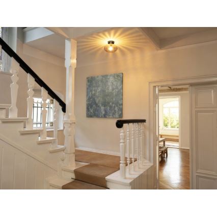 Osram - Stropna svetilka DECOR SMOKE 1xE27/12W/230V premer 28 cm črna/dimljena siva