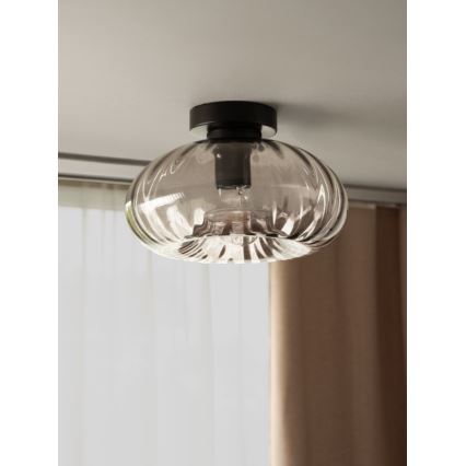 Osram - Stropna svetilka DECOR SMOKE 1xE27/12W/230V premer 28 cm črna/dimljena siva