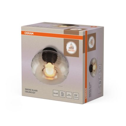 Osram - Stropna svetilka DECOR SMOKE 1xE27/12W/230V premer 28 cm črna/dimljena siva