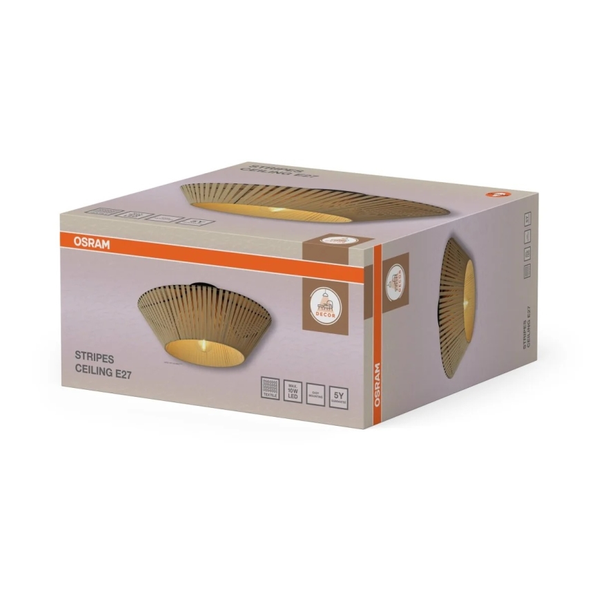 Osram - Stropna svetilka DECOR STRIPES 1xE27/10W/230V Ø 40,5 cm bež
