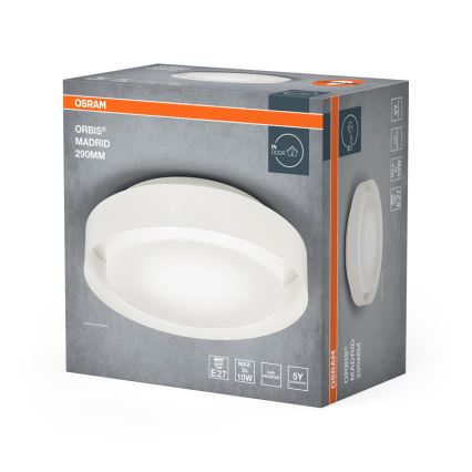 Osram - Stropna svetilka ORBIS MADRID 2xE27/10W/230V, premer 29 cm, bela
