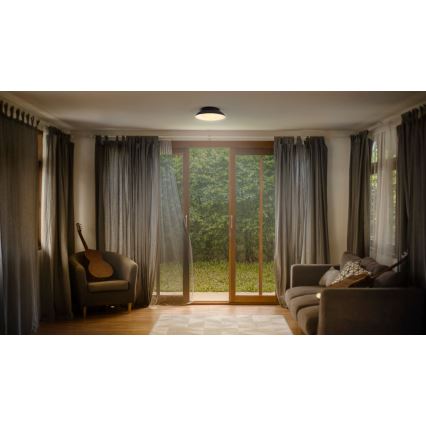 Osram - Stropna svetilka ORBIS MILAN 2xE27/10W/230V premer 30,5 cm črna