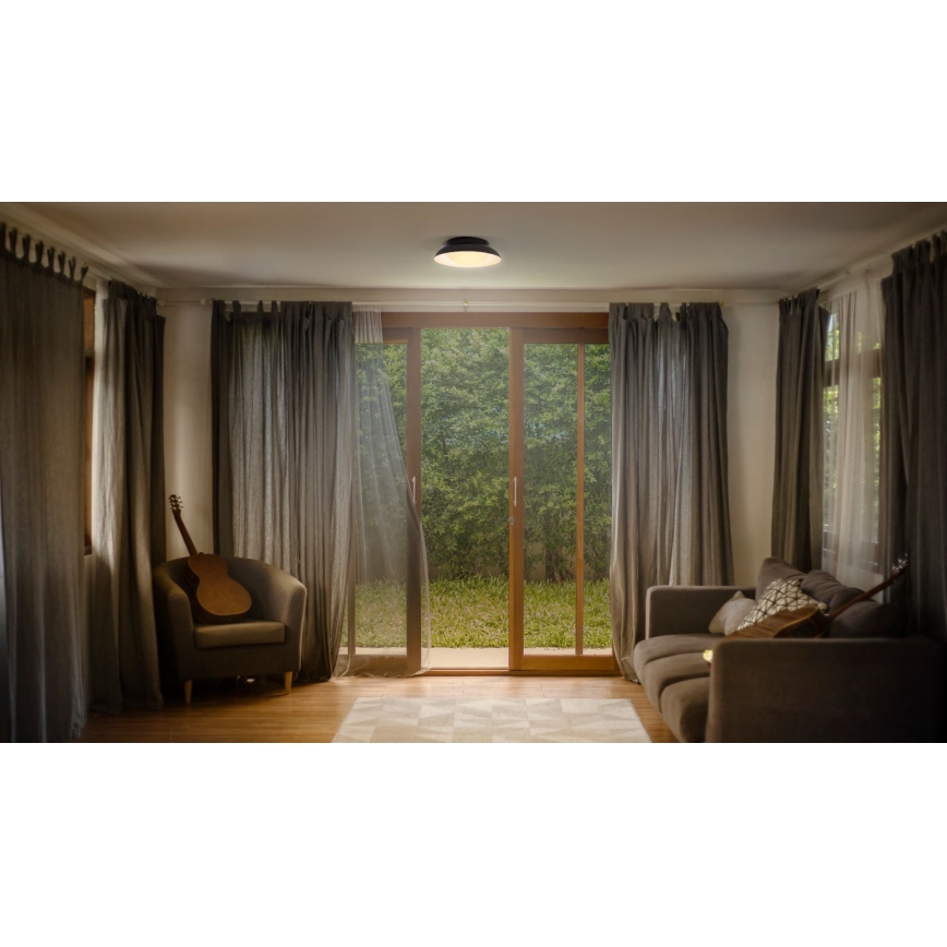 Osram - Stropna svetilka ORBIS MILAN 2xE27/10W/230V premer 30,5 cm črna