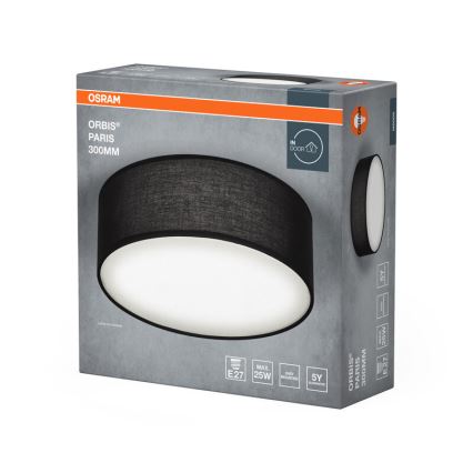 Osram - Stropna svetilka ORBIS PARIS 1xE27/25W/230V premer 30 cm črna