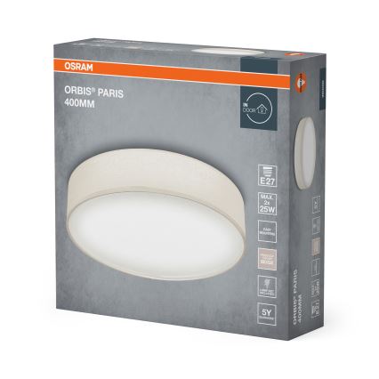 Osram - Stropna svetilka ORBIS PARIS 2xE27/25W/230V, premer 40 cm, kremna