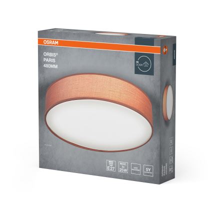 Osram - Stropna svetilka ORBIS PARIS 3xE27/15W/230V premer 48 cm rjava