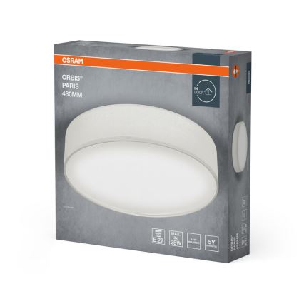 Osram - Stropna svetilka ORBIS PARIS 3xE27/25W/230V, premer 48 cm, bela