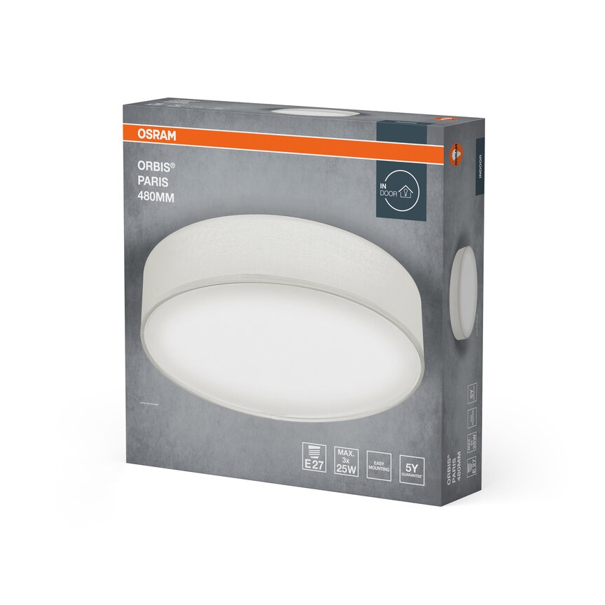 Osram - Stropna svetilka ORBIS PARIS 3xE27/25W/230V, premer 48 cm, bela