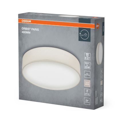 Osram - Stropna svetilka ORBIS PARIS 3xE27/25W/230V premer 48 cm kremna