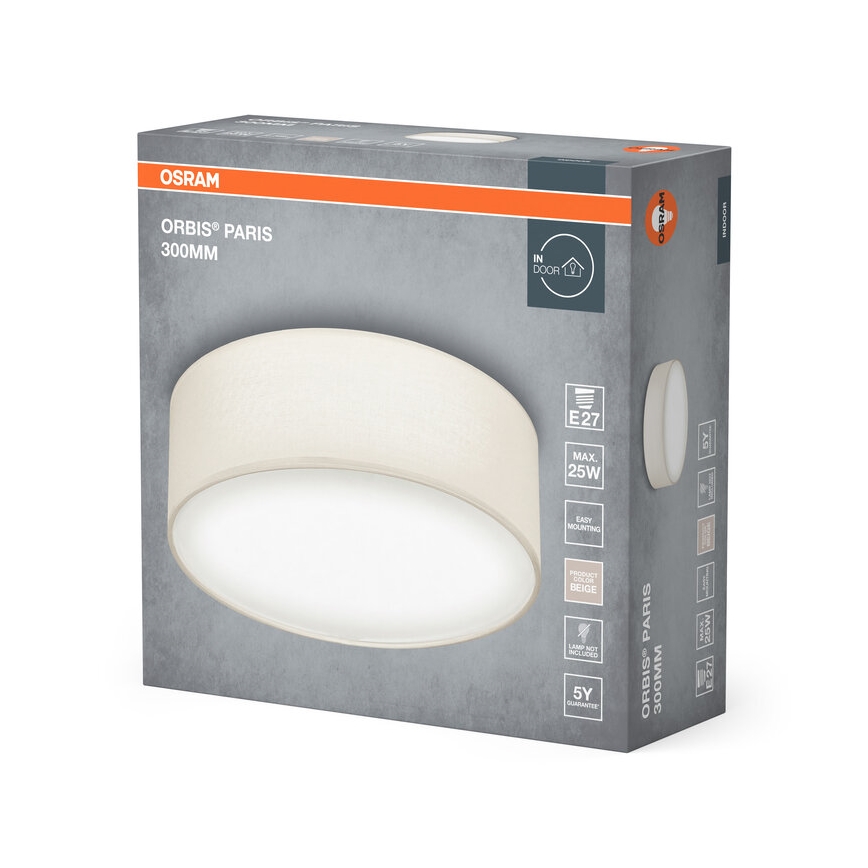 Osram - Stropno svetilo ORBIS PARIS 1xE27/25W/230V, Ø 30 cm, kremasto