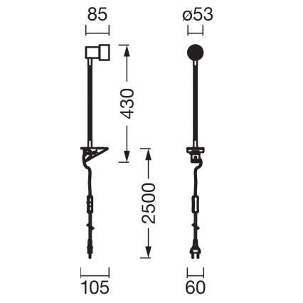 Osram - Svetilka s sponko CLIP STEP FLEX 1xGU10/5W/230V matni krom