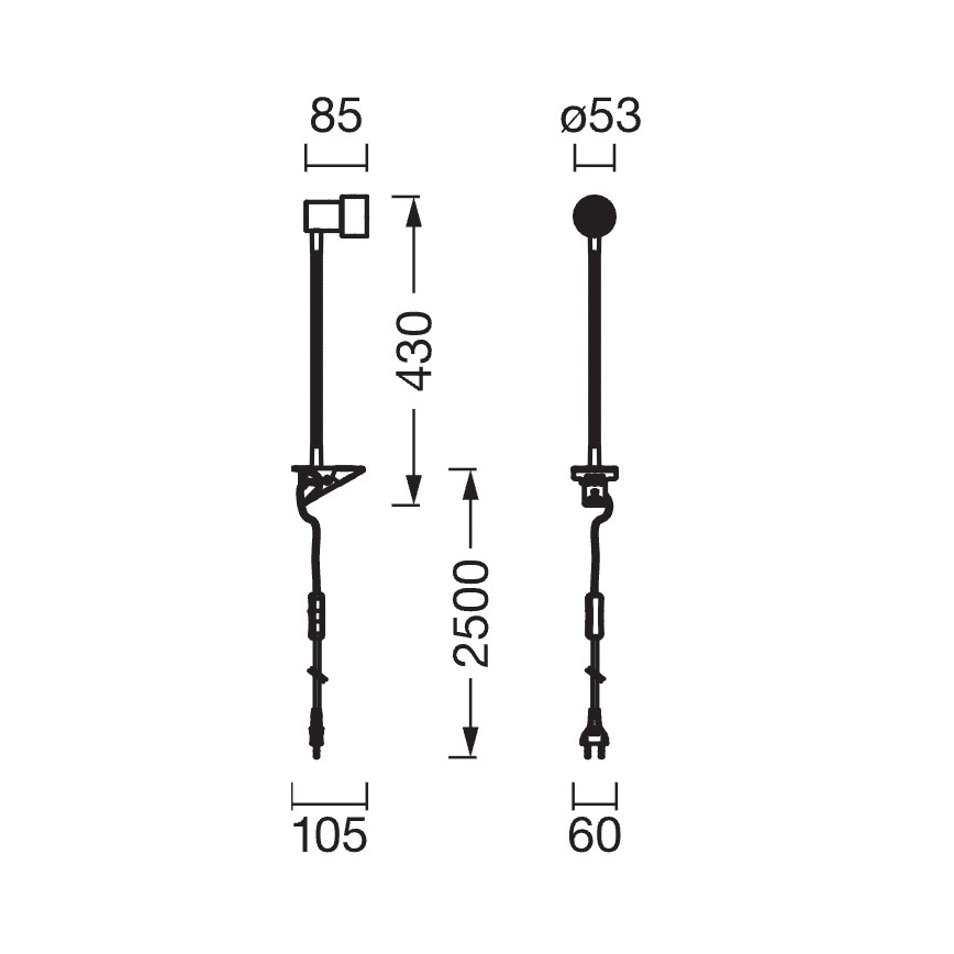 Osram - Svetilka s sponko CLIP STEP FLEX 1xGU10/5W/230V matni krom