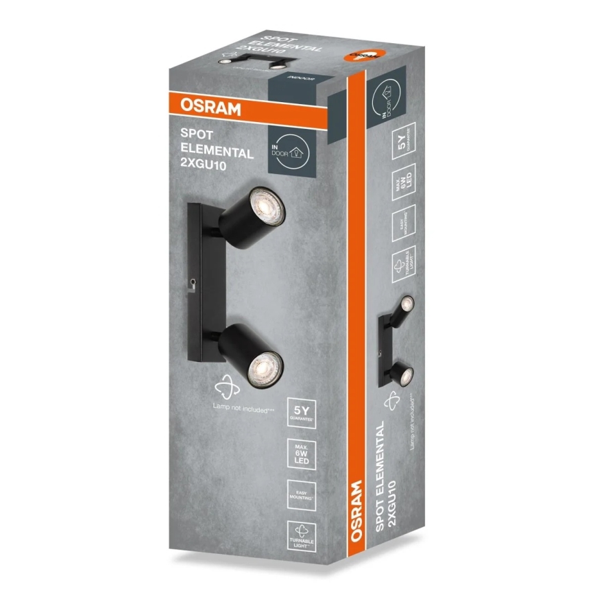 Osram - Točkovna svetilka ELEMENTAL 2xGU10/6W/230V