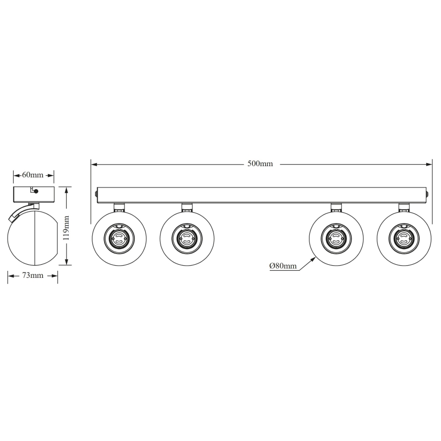 Osram - Točkovna svetilka SPOT SPHERAL 4xGU10/6W/230V bela