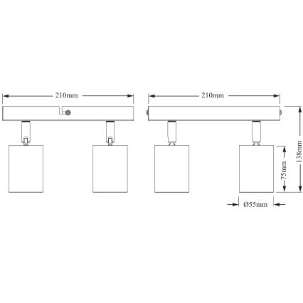 Osram - Točkovno svetilo ELEMENTAL 4xGU10/6W/230V