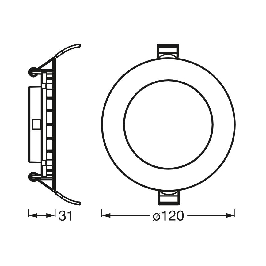 Osram - vgradna LED stropna svetilka SLIM, 8 W, 230 V, 6500 K, premer 12 cm