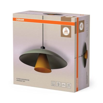 Osram - Viseča svetilka na kablu DECOR FLYING MUSHROOM 1xE27/25W/230V premer 50 cm zelena