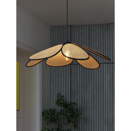 Osram - Viseča svetilka na kablu DECOR RATTAN 1xE27/15W/230V premer 69 cm bež/črna