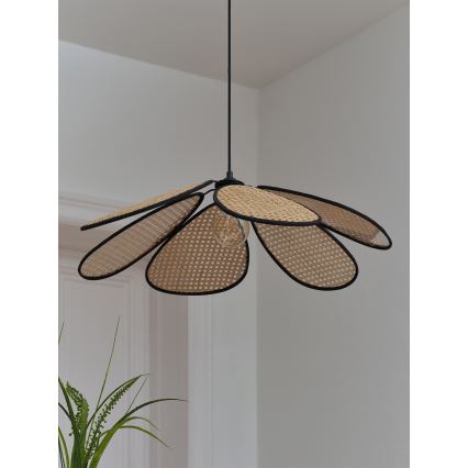 Osram - Viseča svetilka na kablu DECOR RATTAN 1xE27/15W/230V premer 69 cm bež/črna