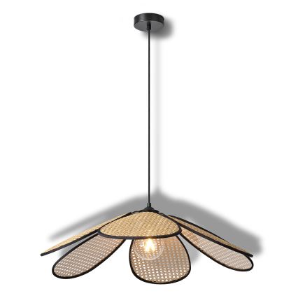 Osram - Viseča svetilka na kablu DECOR RATTAN 1xE27/15W/230V premer 69 cm bež/črna