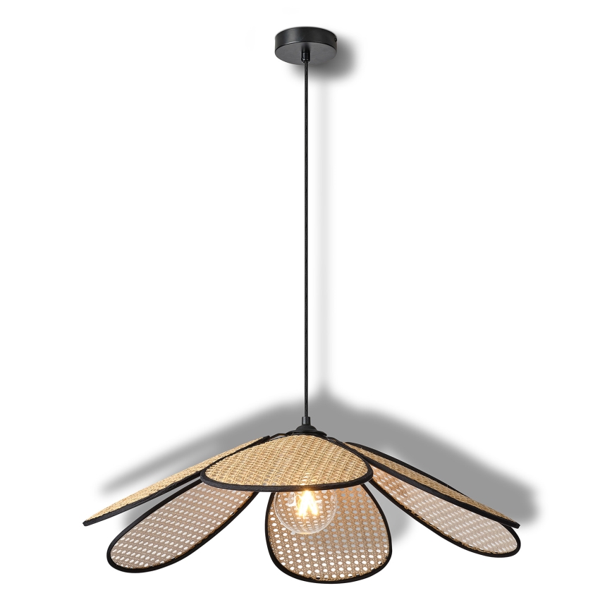 Osram - Viseča svetilka na kablu DECOR RATTAN 1xE27/15W/230V premer 69 cm bež/črna