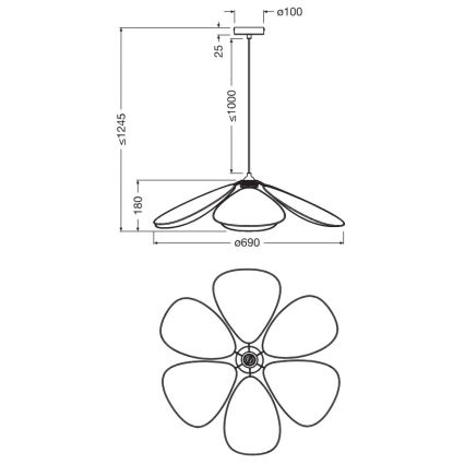 Osram - Viseča svetilka na kablu DECOR RATTAN 1xE27/15W/230V premer 69 cm bež/črna