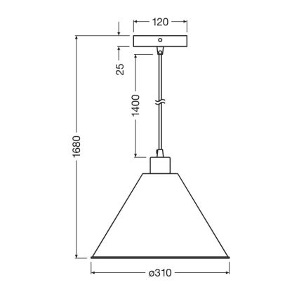 Osram - viseča svetilka PULP 1x E27/9W/230V, Ø 31 cm