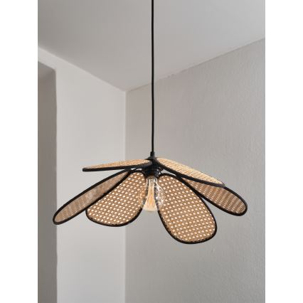 Osram - Viseča svetilka z obesnim kablom DECOR RATTAN 1xE27/15W/230V Ø 58 cm bež/črna