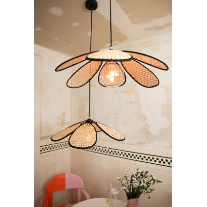 Osram - Viseča svetilka z obesnim kablom DECOR RATTAN 1xE27/15W/230V Ø 58 cm bež/črna