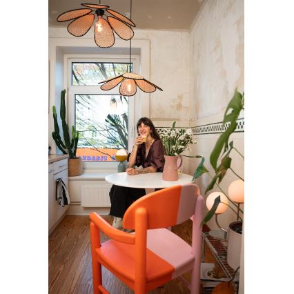 Osram - Viseča svetilka z obesnim kablom DECOR RATTAN 1xE27/15W/230V Ø 58 cm bež/črna