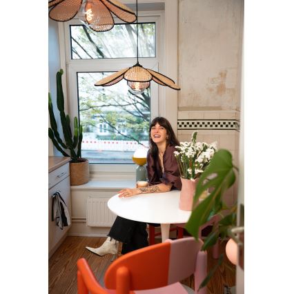 Osram - Viseča svetilka z obesnim kablom DECOR RATTAN 1xE27/15W/230V Ø 58 cm bež/črna