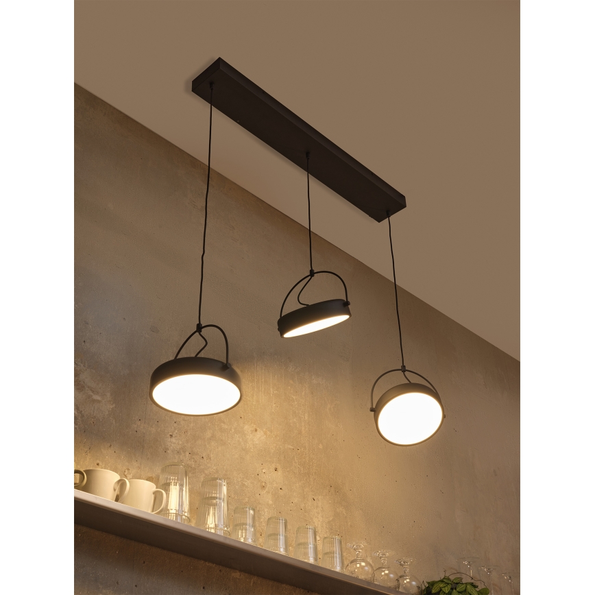 Osram - Viseči LED lestenec na kablu DECOR PUCK 3xLED/12W/230V črna