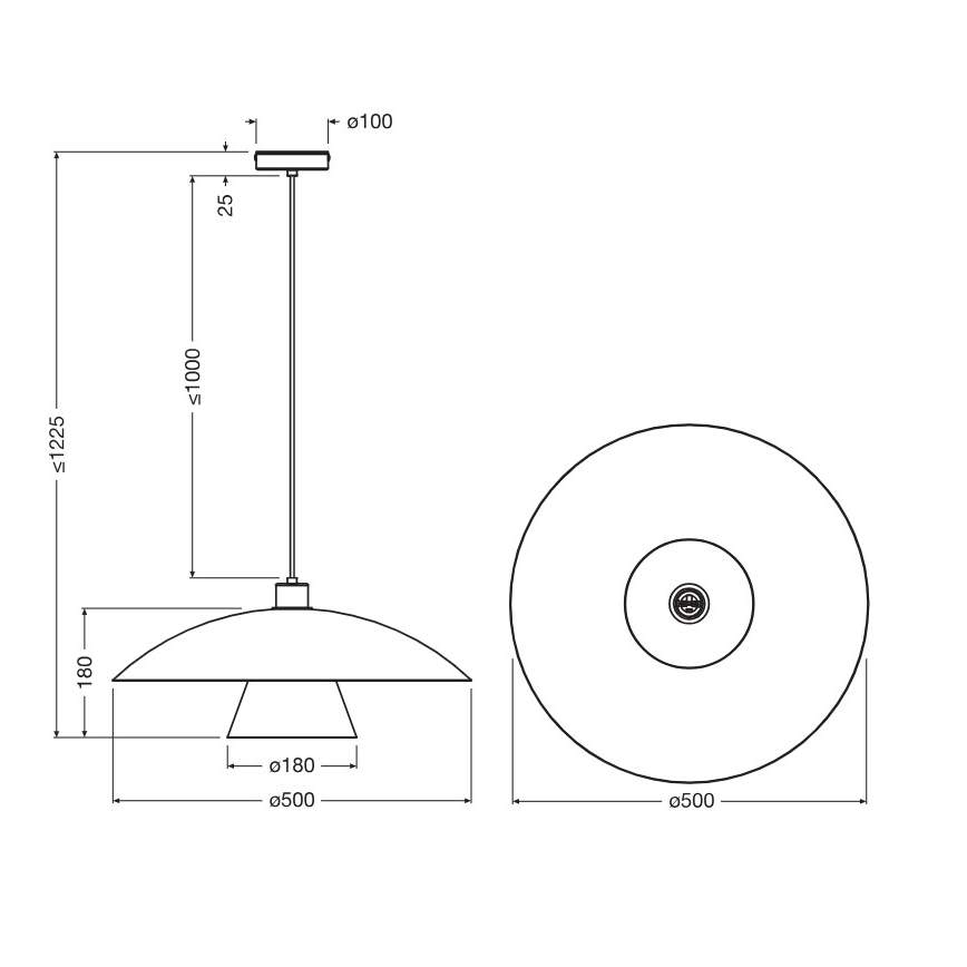 Osram - Viseči lestenec na kablu DECOR FLYING MUSHROOM 1xE27/25W/230V, premer 50 cm, modra