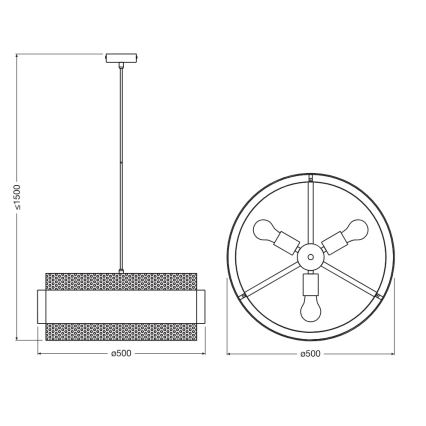 Osram - Viseči lestenec na kablu DECOR HORNET 3xE27/10W/230V, premer 50 cm, črna/zlata