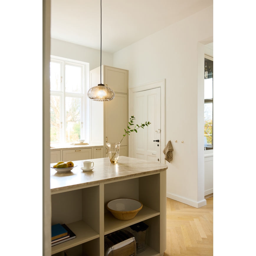 Osram - viseči lestenec na kablu DECOR SMOKE 1xE27/12W/230V, premer 28 cm, črna/dimno siva