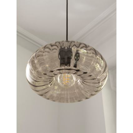 Osram - viseči lestenec na kablu DECOR SMOKE 1xE27/12W/230V, premer 28 cm, črna/dimno siva