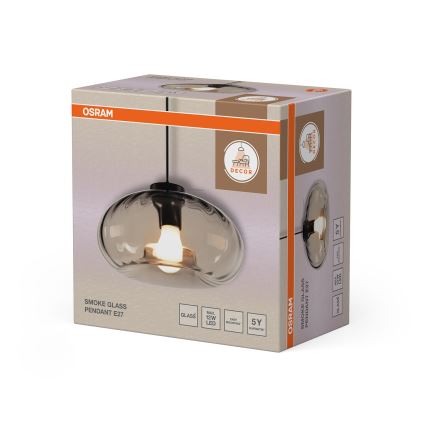 Osram - viseči lestenec na kablu DECOR SMOKE 1xE27/12W/230V, premer 28 cm, črna/dimno siva
