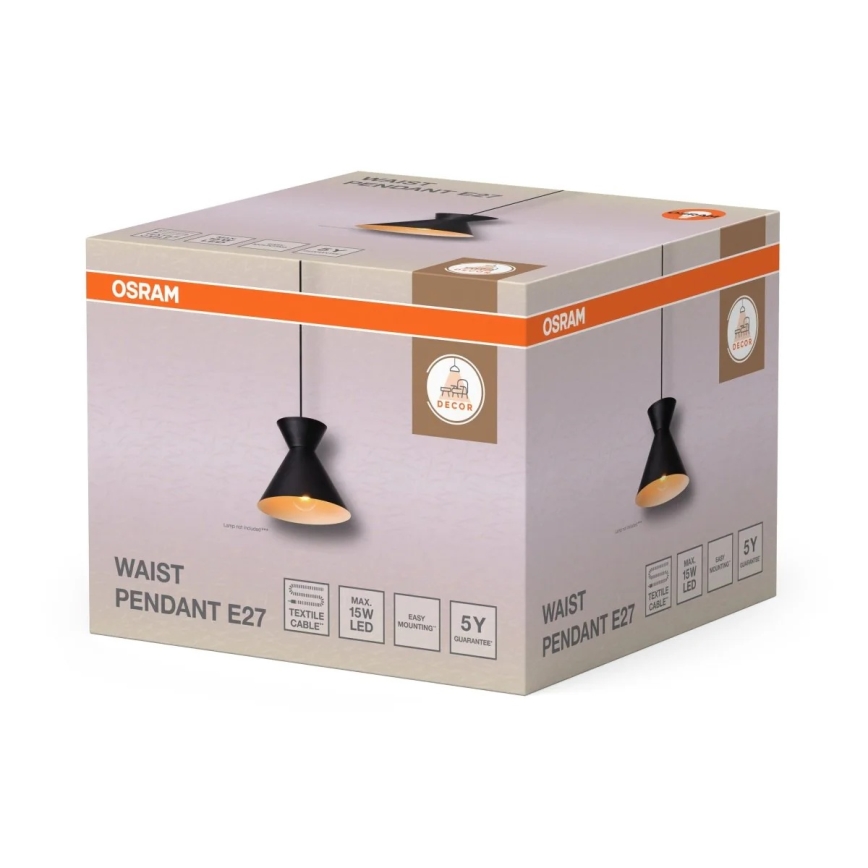Osram - Viseči lestenec na kablu DECOR WAIST 1xE27/40W/230V črna