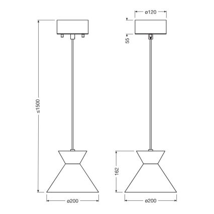 Osram - Viseči lestenec na kablu DECOR WAIST 1xE27/40W/230V črna