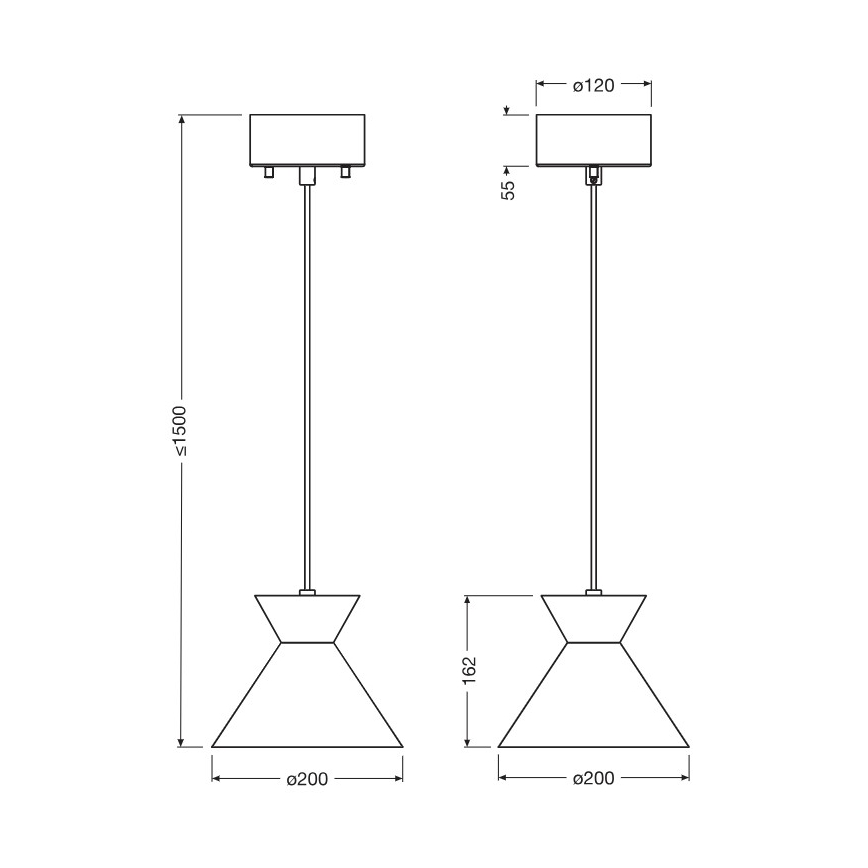 Osram - Viseči lestenec na kablu DECOR WAIST 1xE27/40W/230V črna