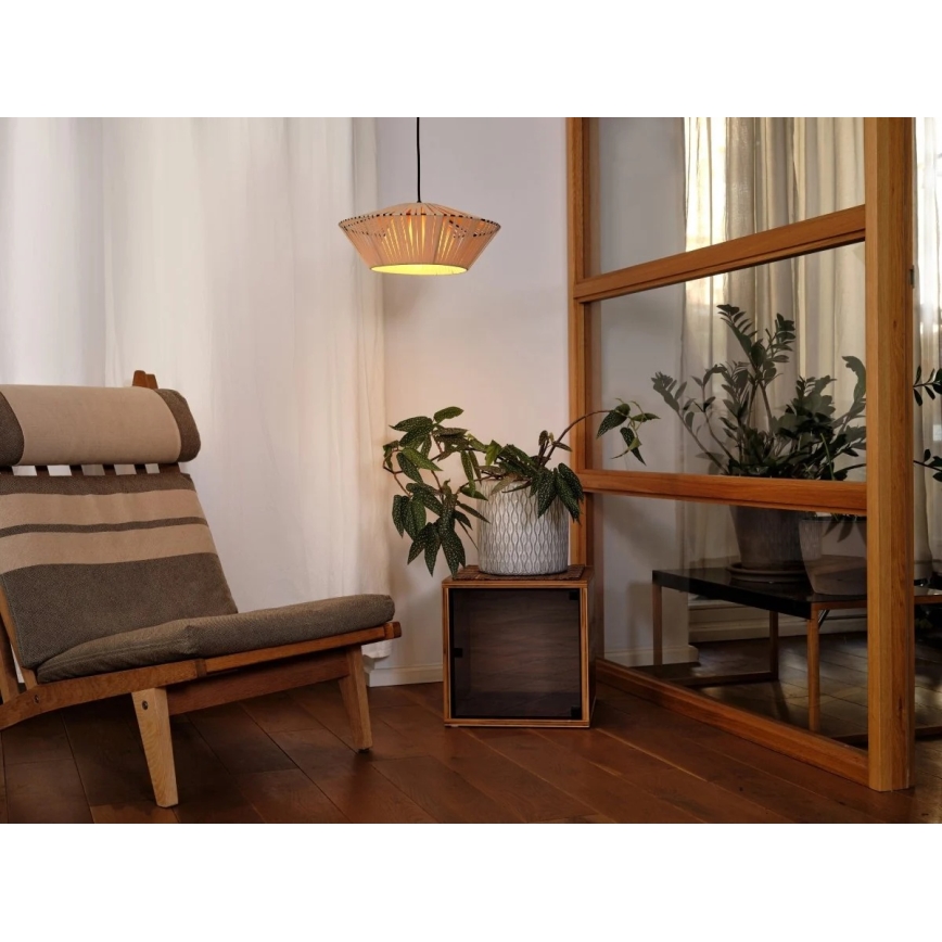 Osram - Viseči lestenec na lanku DECOR STRIPES 1xE27/10W/230V, premer 40,5 cm, bež