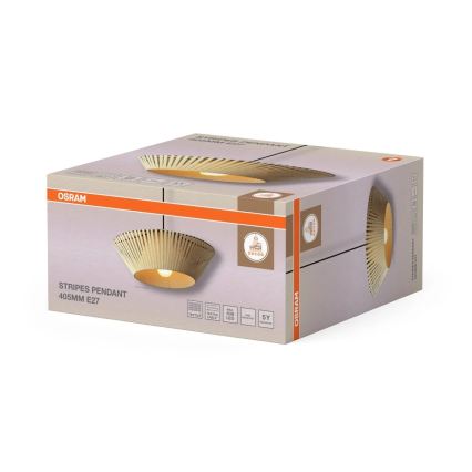 Osram - Viseči lestenec na lanku DECOR STRIPES 1xE27/10W/230V, premer 40,5 cm, bež