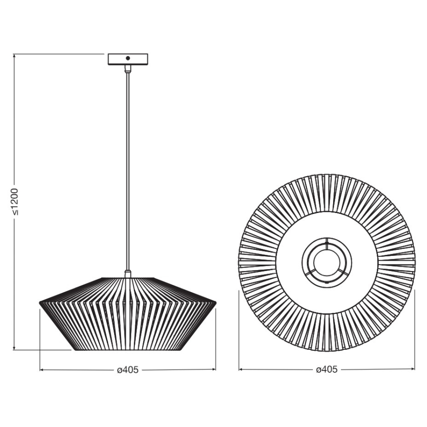 Osram - Viseči lestenec na lanku DECOR STRIPES 1xE27/10W/230V, premer 40,5 cm, bež