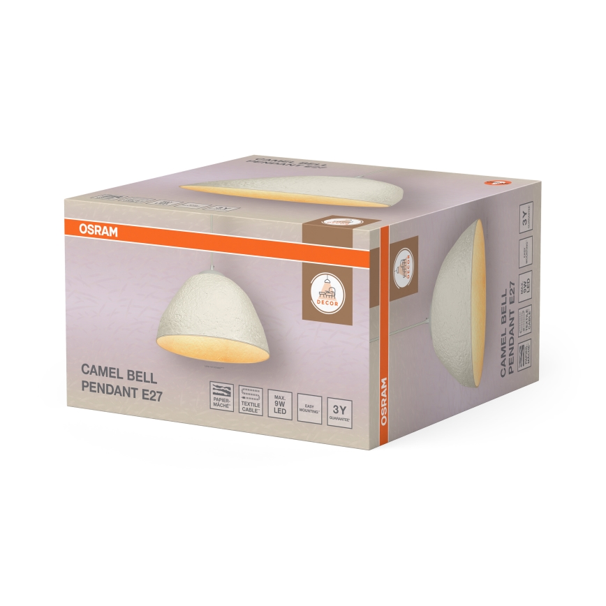 Osram - Viseči lestenec na vrvici CAMEL BELL 1xE27/9W/230V pr. 37,5 cm