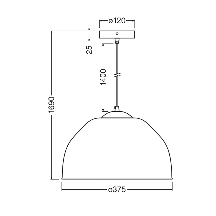 Osram - Viseči lestenec na vrvici CAMEL BELL 1xE27/9W/230V pr. 37,5 cm