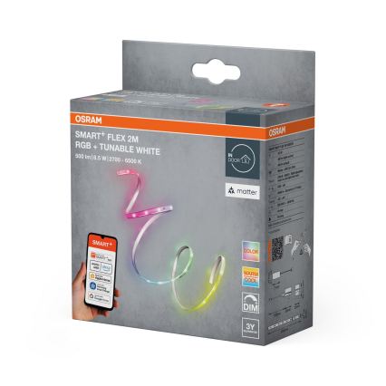 Osram - zatemljiv LED trak SMART+ FLEX RGB+TW, 2 m, 8,5 W, 230 V, 2700-6500 K, Wi-Fi