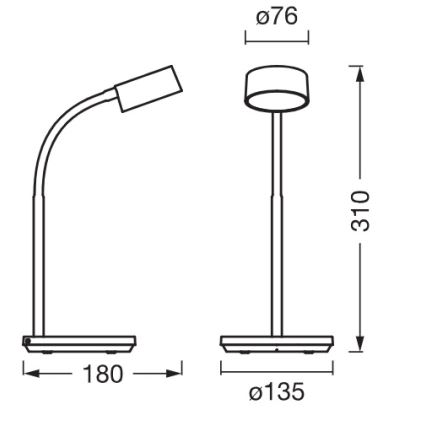 Osram - LED zatemnjiva namizna svetilka OFFICE LINE LED/4,8W/230V 3000/4000/6500K bela